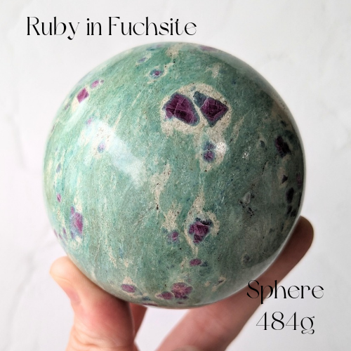 Ruby in Fuchsite Sphere 484g】インド産 ルビーインフック