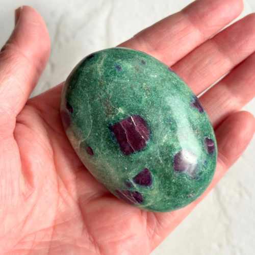【Ruby in Fuchsite Palm Stone②】インド産 ルビーインフックサイト パーム