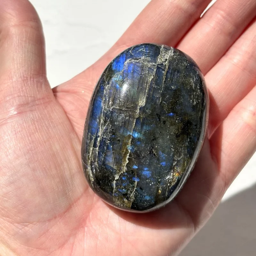 【Labradorite Palm Stone④】マダガスカル産 ラブラドライトパーム