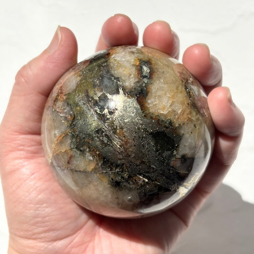 【Pyrite × Golden Healer Sphere④】インド産 パイライト×ゴールデンヒーラー スフィア