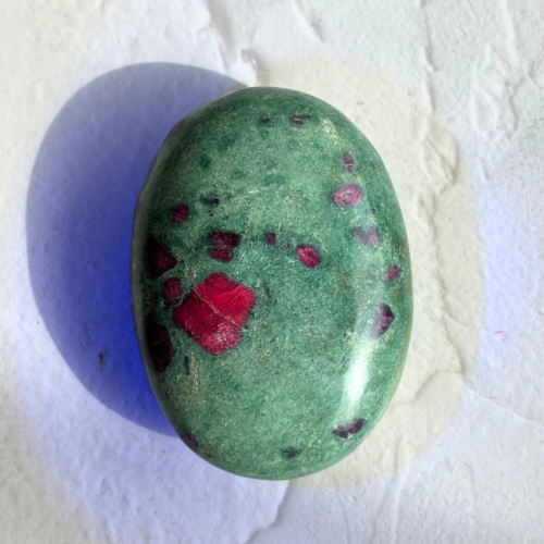 Ruby in Fuchsite Palm Stone⑥】インド産 ルビーインフックサイト パーム