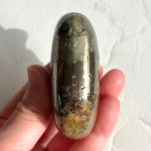 【Pyrite × Golden Healer Palm Stone⑥】インド産 パイライト×ゴールデンヒーラー パーム
