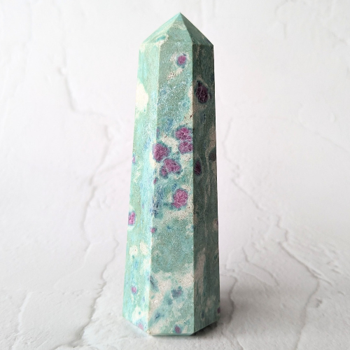 【Ruby in Fuchsite Tower 277g】インド産 ルビーインフックサイト タワー
