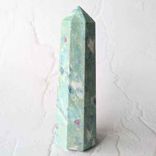 【Ruby in Fuchsite Tower 277g】インド産 ルビーインフックサイト タワー