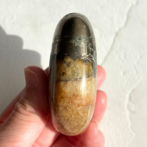 【Pyrite × Golden Healer Palm Stone⑦】インド産 パイライト×ゴールデンヒーラー パーム