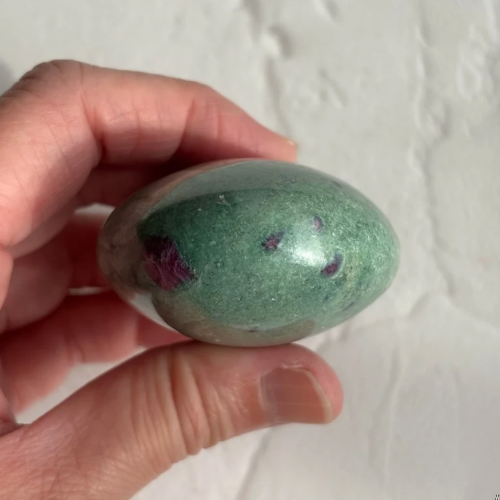 【Ruby in Fuchsite Palm Stone⑦】インド産 ルビーインフックサイト パーム