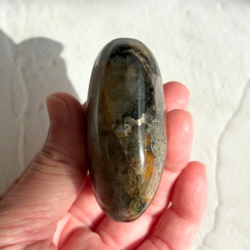 【Pyrite × Golden Healer Palm Stone②】インド産 パイライト×ゴールデンヒーラー パーム