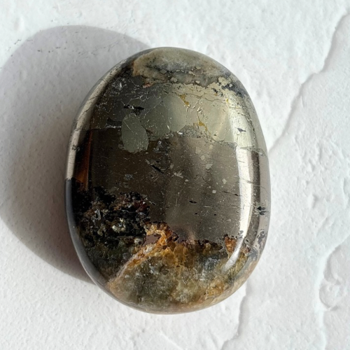 【Pyrite × Golden Healer Palm Stone⑥】インド産 パイライト×ゴールデンヒーラー パーム