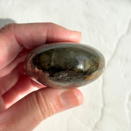 【Pyrite × Golden Healer Palm Stone②】インド産 パイライト×ゴールデンヒーラー パーム