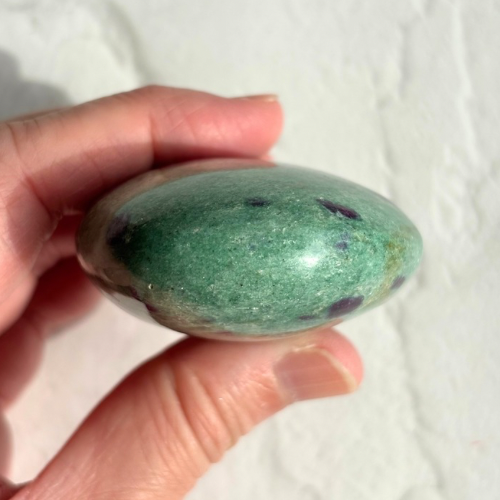 Ruby in Fuchsite Palm Stone⑥】インド産 ルビーインフックサイト パーム