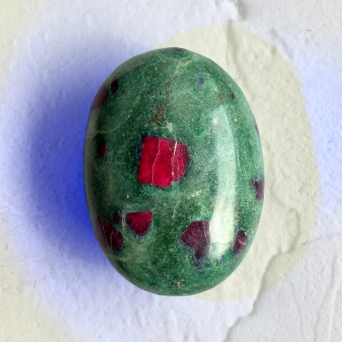 【Ruby in Fuchsite Palm Stone②】インド産 ルビーインフックサイト パーム