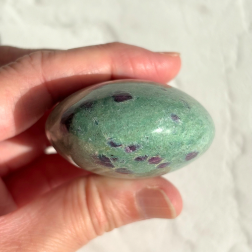 【Ruby in Fuchsite Palm Stone④】インド産 ルビーインフックサイト パーム