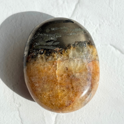 【Pyrite × Golden Healer Palm Stone⑦】インド産 パイライト×ゴールデンヒーラー パーム