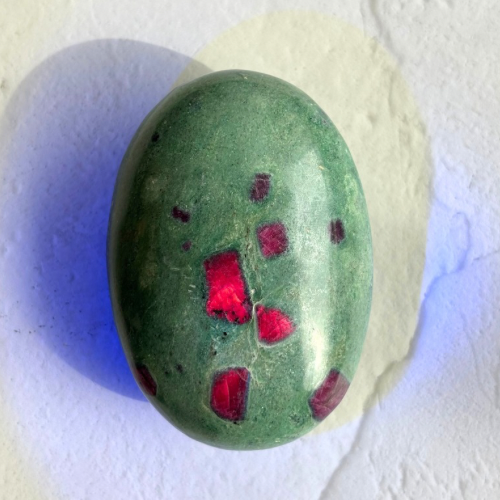 【Ruby in Fuchsite Palm Stone⑦】インド産 ルビーインフックサイト パーム