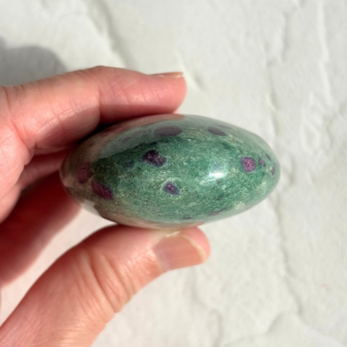 Ruby in Fuchsite Palm Stone⑥】インド産 ルビーインフックサイト パーム