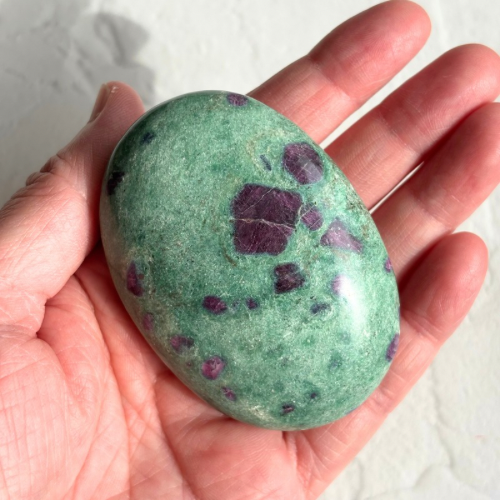 Ruby in Fuchsite Palm Stone⑥】インド産 ルビーインフックサイト パーム