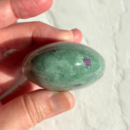 【Ruby in Fuchsite Palm Stone④】インド産 ルビーインフックサイト パーム