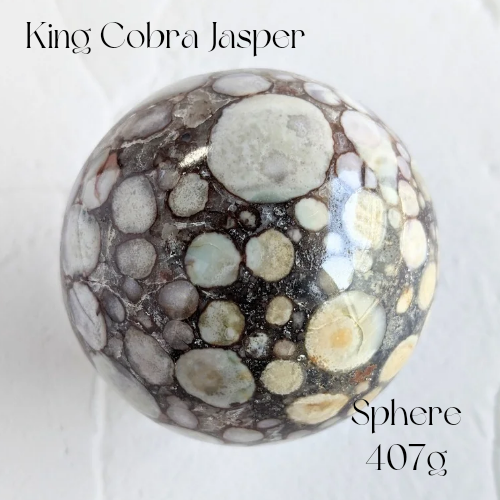 【King Cobra Jasper Sphere 407g】インド産 キングコブラジャスパー スフィア