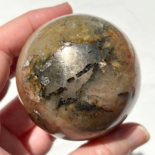 【Pyrite × Golden Healer Sphere①】インド産 パイライト×ゴールデンヒーラー スフィア