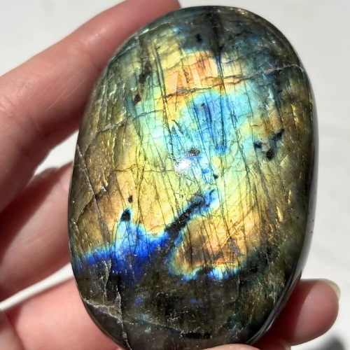 【Labradorite Palm Stone⑤】マダガスカル産 ラブラドライトパーム