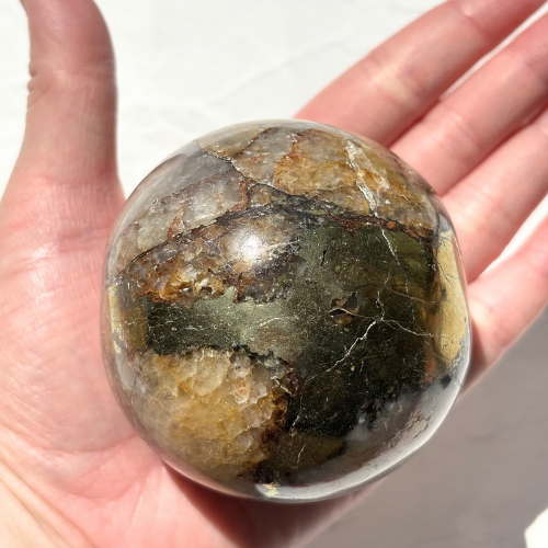 【Pyrite × Golden Healer Sphere③】インド産 パイライト×ゴールデンヒーラー スフィア