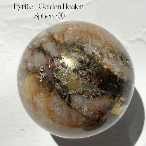 【Pyrite × Golden Healer Sphere④】インド産 パイライト×ゴールデンヒーラー スフィア